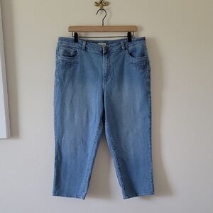 Coldwater Creek Light Wash Embroidered Jeans Size 14